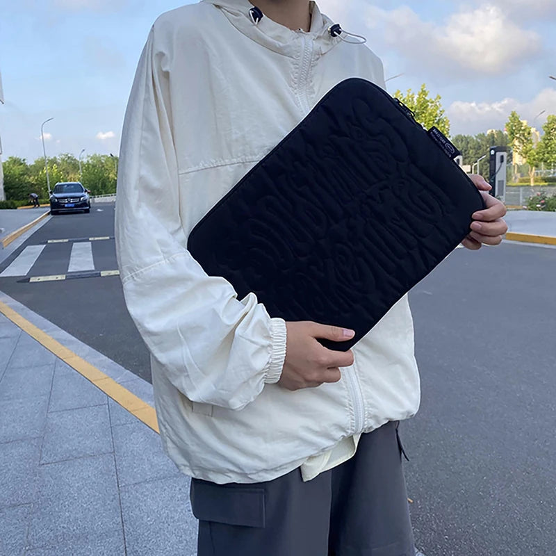 Embroidery Pattern Cute Shockproof Laptop Sleeve Case Bag 11 13 14 Inch For Macbook Ipad For Laptop And Tablet Pouch