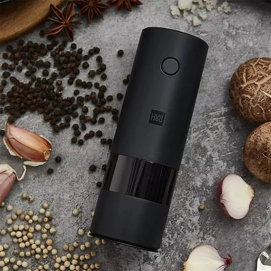 Huohou Electric Pepper and Salt Grinder with LED Light - 5 Grinding Modes