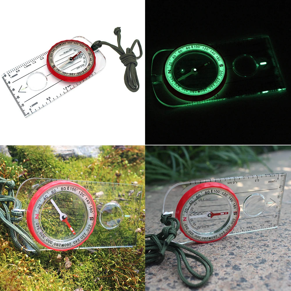 Luminous Adventure Warehouse Compass High Accuracy Waterproof Compass Travel Tools Multifunctional for Climbing Biking Exploring