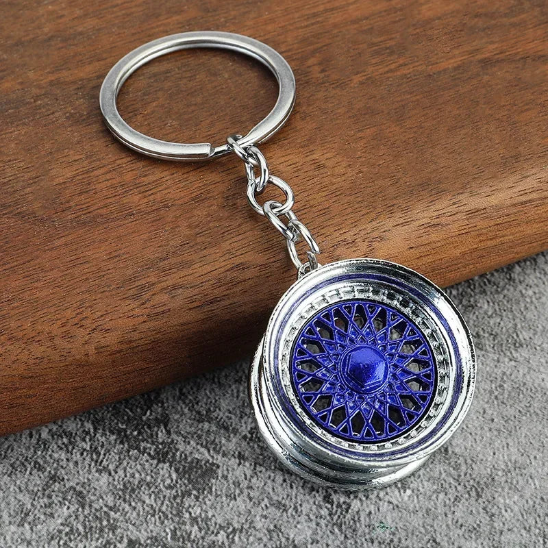 Automotive Gear Head Keychain - Speed Gearbox Keyring with Turbo Hub & Brake Disc Design