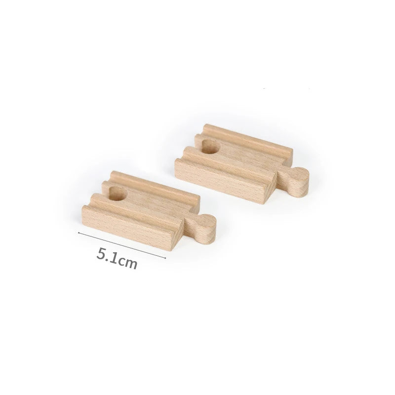 Wooden Train Track Accessories Universal Wooden Railway Tracks Bridge Parts Adapters Fit for All Brand Train Toys Birthday Gifts