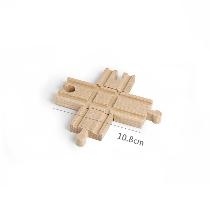 Wooden Train Track Accessories Universal Wooden Railway Tracks Bridge Parts Adapters Fit for All Brand Train Toys Birthday Gifts