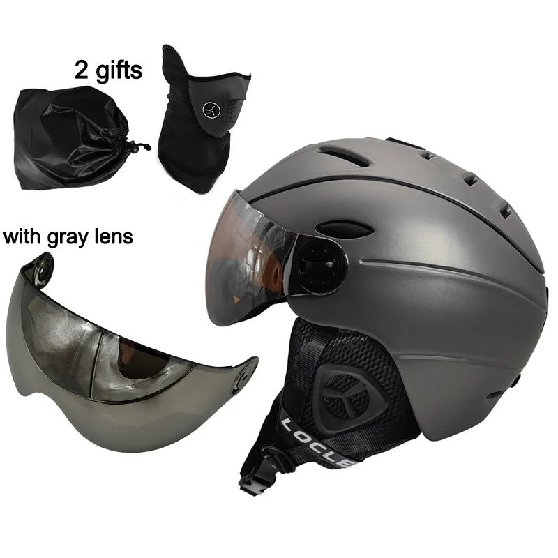 LOCLE Goggles Skiing Helmet Visor Men Women IN-MOLD CE Certificate Outdoor Sports Snow Snowboard Helmet Skateboard
