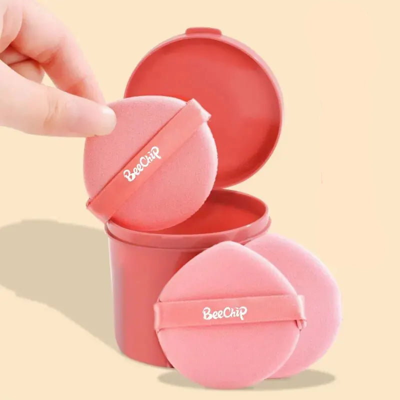 7-Piece Powder Puff Set with Storage Box - Anti-Bacterial Makeup Sponges