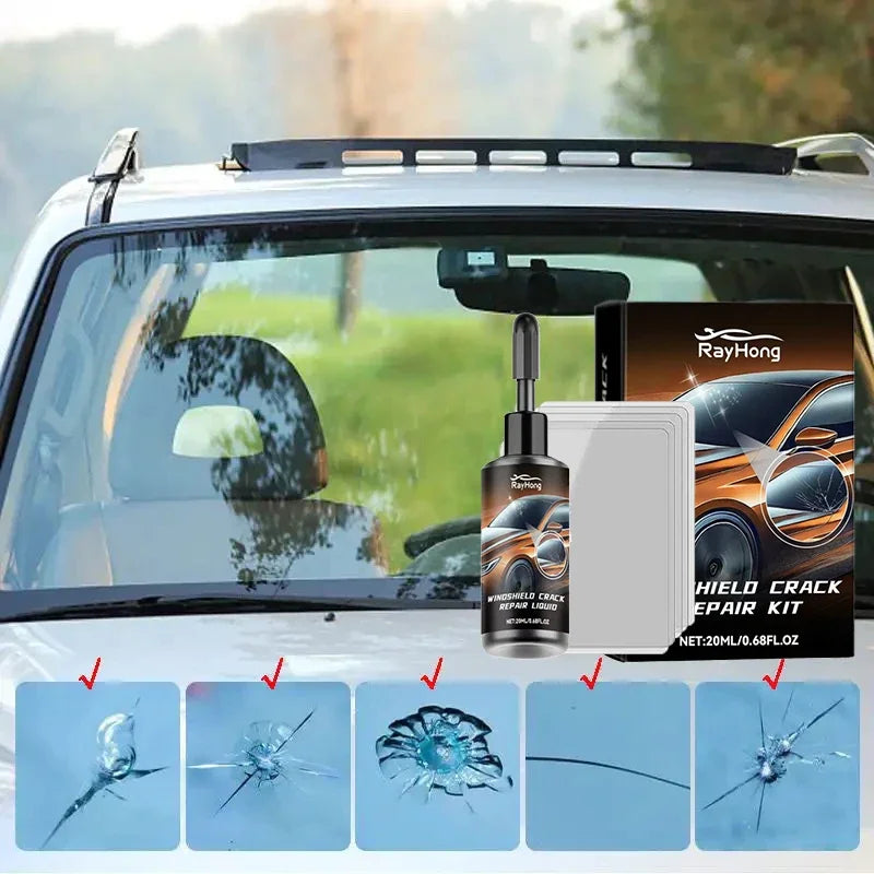 Professional Windshield Crack Repair Fluid - DIY Glass Restoration Kit