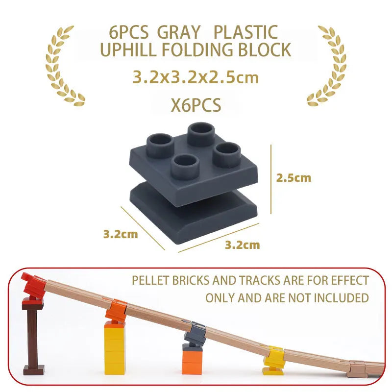 NEW Wooden Track Connector Set Building Block Connection Adapters Train Track Railway Rail Toy DIY For Kids Birthday Xmas Gifts