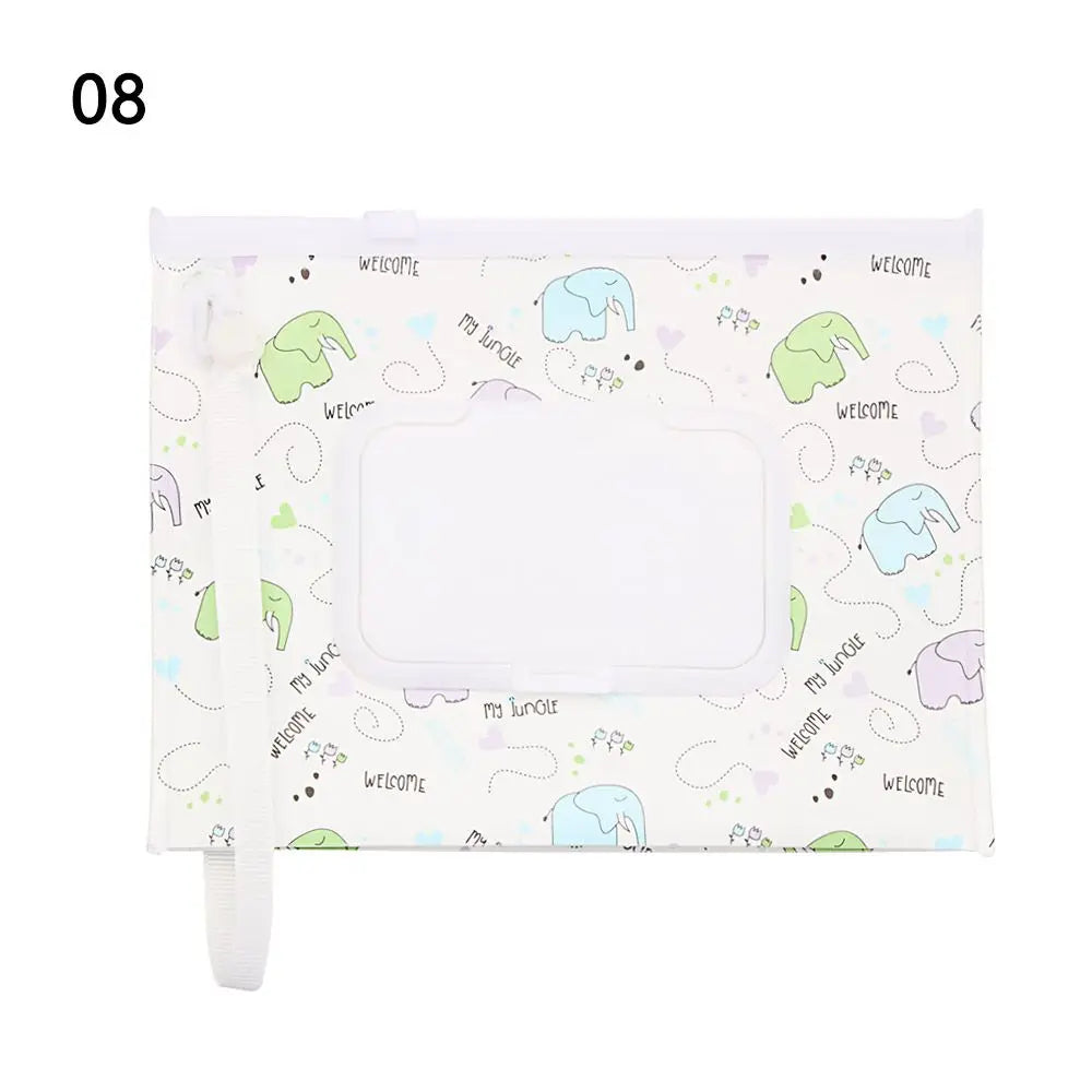Hot Refillable EVA Wet Wipes Bag Cosmetic Pouch Tissue Box Wipes Holder Flip Cover Snap-Strap Carrying Case Stroller Accessories