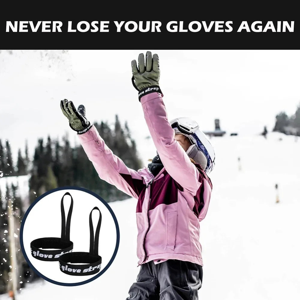 4PCS Elastic Wrist Straps for Ski Snowboard Gloves Adjustable Ski Glove Lead for Men and Women Sport Skiing Glove Safet-y Strap