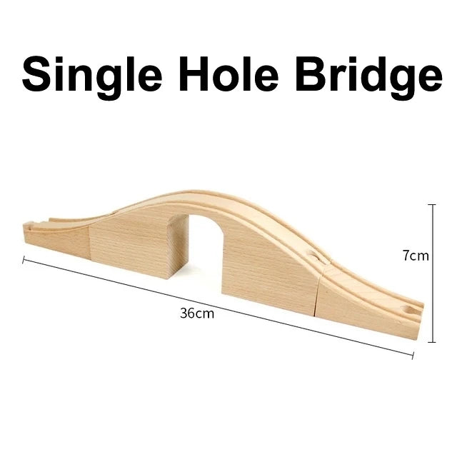 Kids Railway Toys Wooden Train Track All Kinds of Bridge Track Accessories fit for Biro Wood Tracks Toys for Children Gift