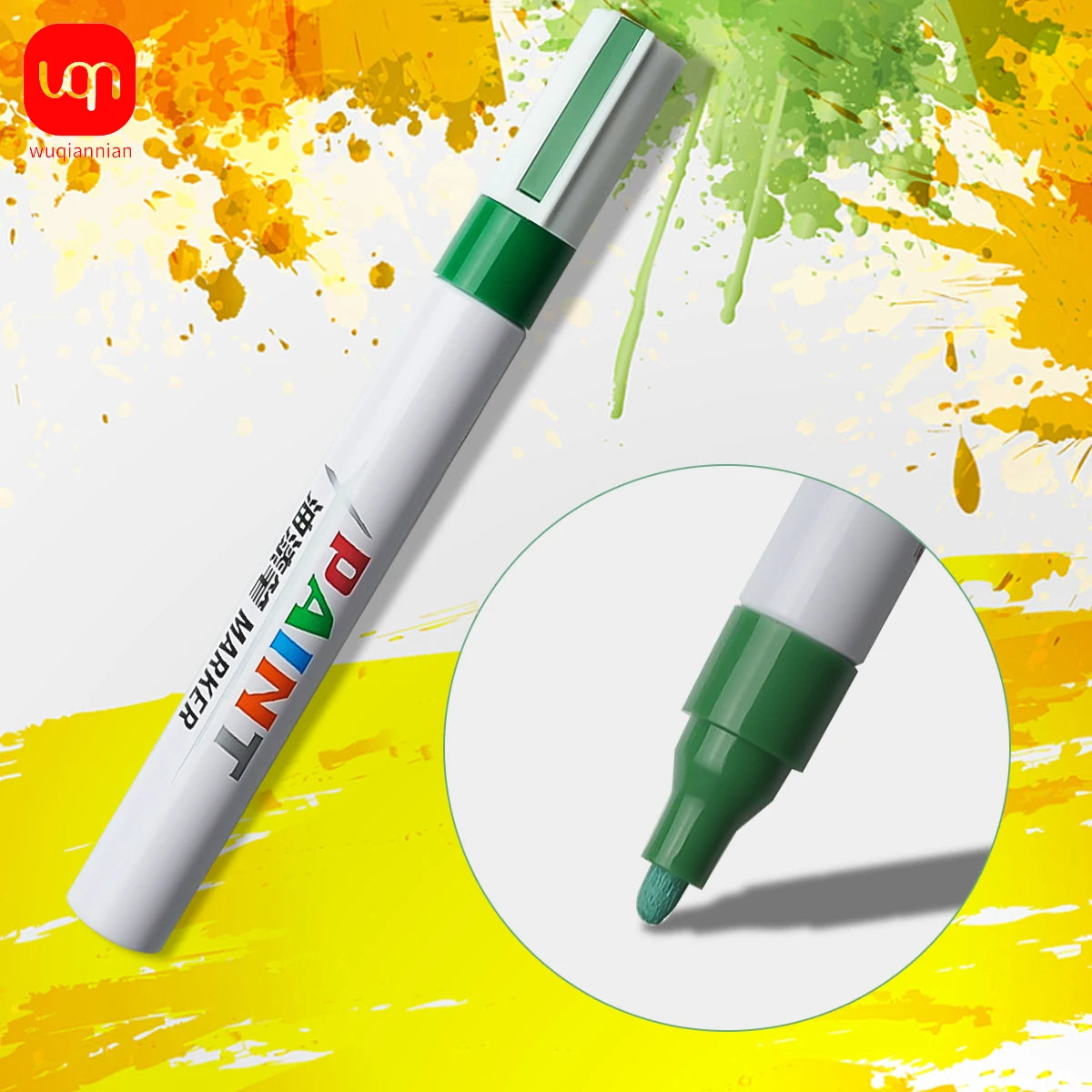 WQN-1PC Business Office Student Paint Pen, Waterproof Permanent Tire Position Marking Pen, Multi-Color, School Office Stationery