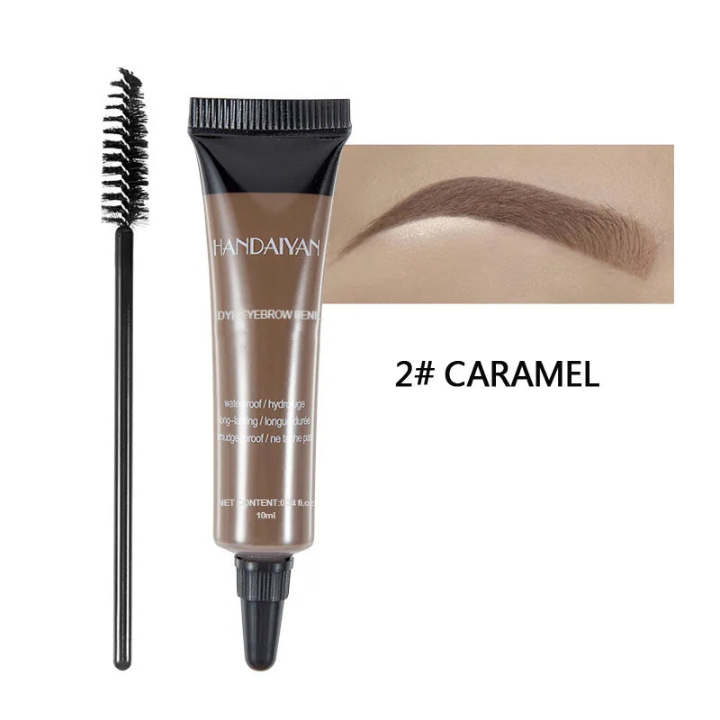 Waterproof Eyebrow Gel 6 Colors High Pigmented Eye Brow Tint Liquid Shaping Eyebrow Enhancer Dye Cream with Makeup Eye Brushes