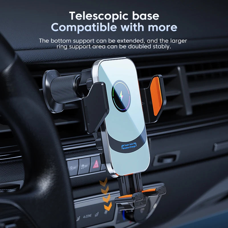 Premium Wireless Car Charger Mount - 66W Fast Charging Phone Holder