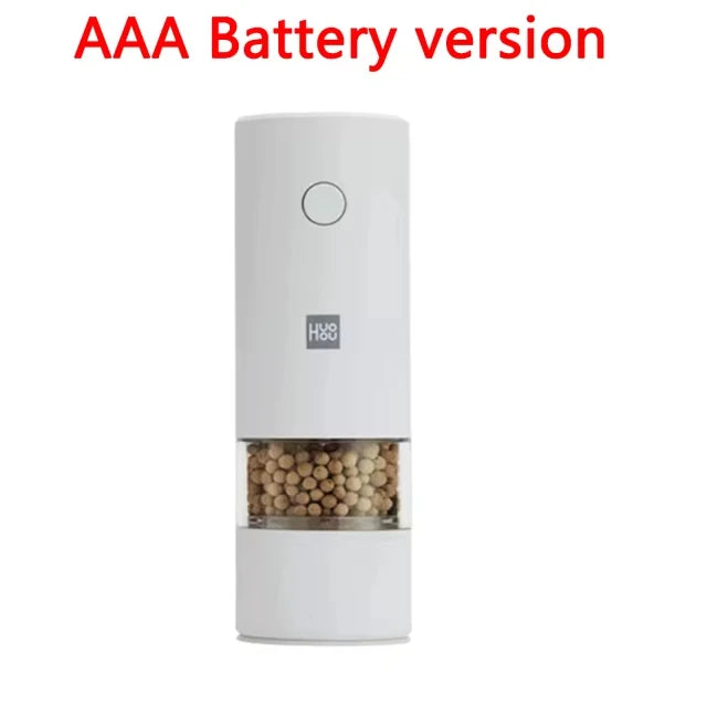 Huohou Electric Pepper and Salt Grinder with LED Light - 5 Grinding Modes