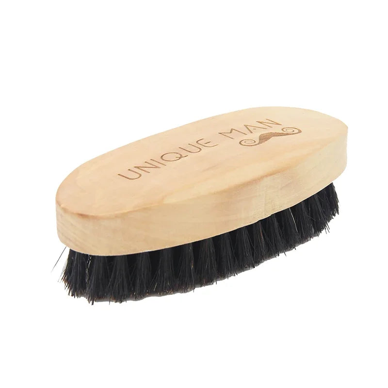 Wooden Hair Beard Brush For Men Natural Wood Comb Boar Bristle Mustache Brush Travel Men's Waves Brush Gifts Birthday Beard Care
