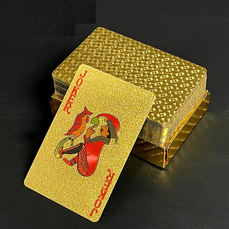 Premium 24K Gold Foil Playing Cards - Luxury Waterproof Poker Deck