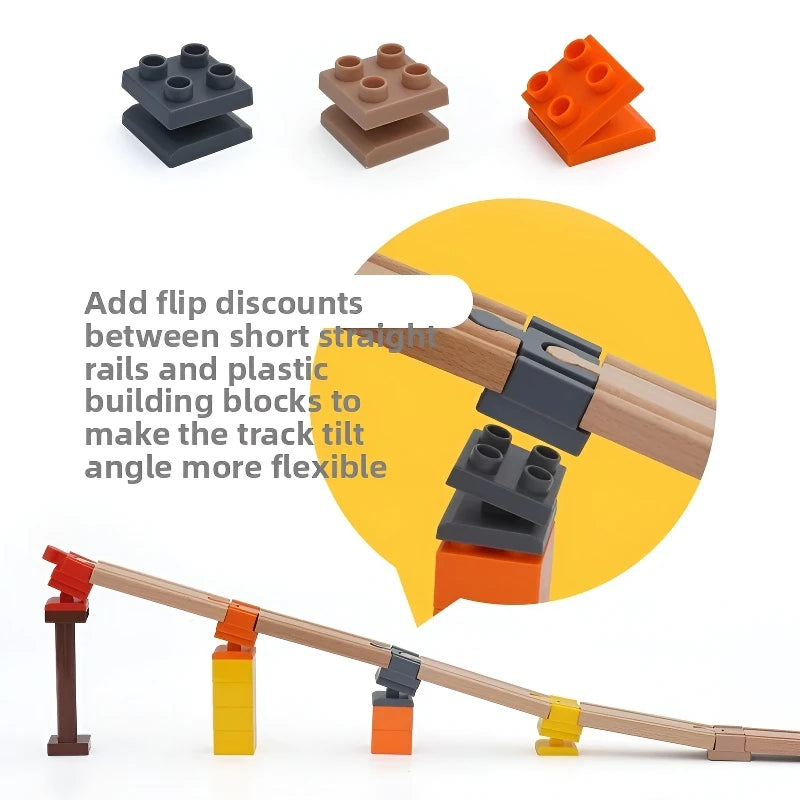 Kids Railway Toys Wooden Train Track Accessories Universal Plastic Blocks Clips Connectors Adapters fit for Brand Wooden Tracks