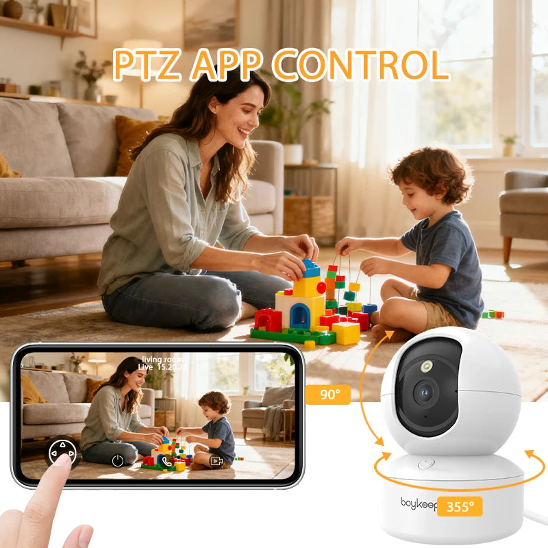 Boykeep 3PCS 3MP Pet Camera with Phone App,5G/2.4GHz WiFi Indoor Security Baby Camera,360° Pan & Tilt, 2-Way Audio, Night Vision