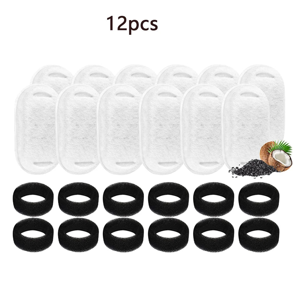 12/24Pcs Pet Water Dispenser Filter Cat Water Fountain Filter Drinking Fountain Filter Cycle Filtering Easy To Clean