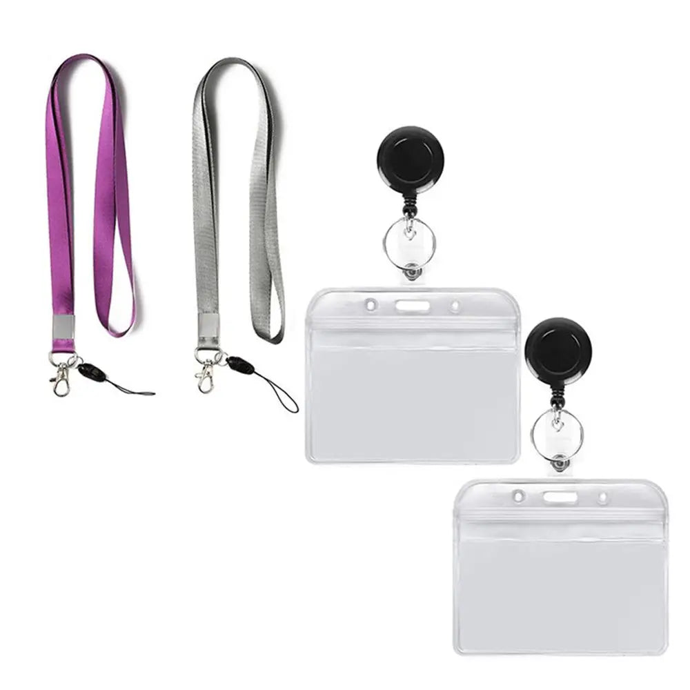 Supplies Key Neck Strap Badge Holder Badge Clip Name Card Holder Badges Set Lanyard Retractable Badge Holder ID Card Holder