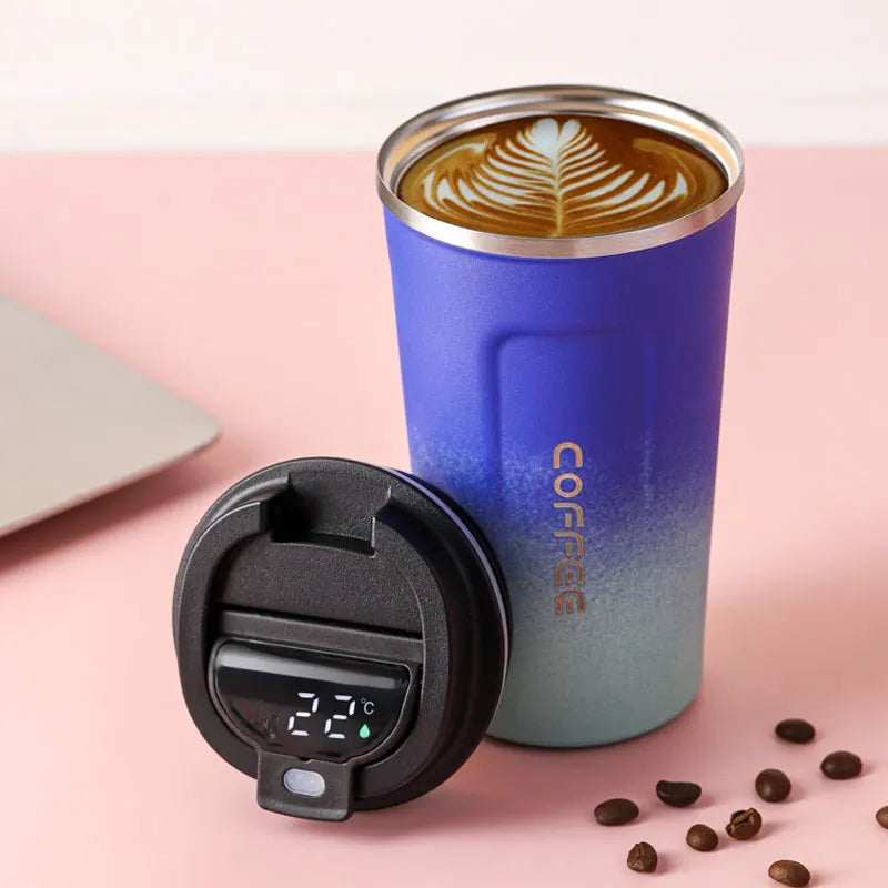 Smart Temperature Display Tumbler - 380ml Stainless Steel Insulated Travel Mug with LED Display