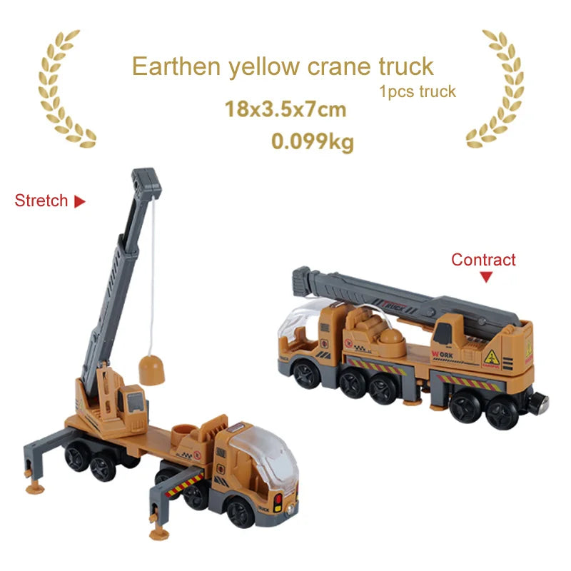New Wooden Train Tracks Scene Accessories Mountain Tunnel Bridge Crane Tower Compatible ALL Brand Wooden Track Toys For Kids