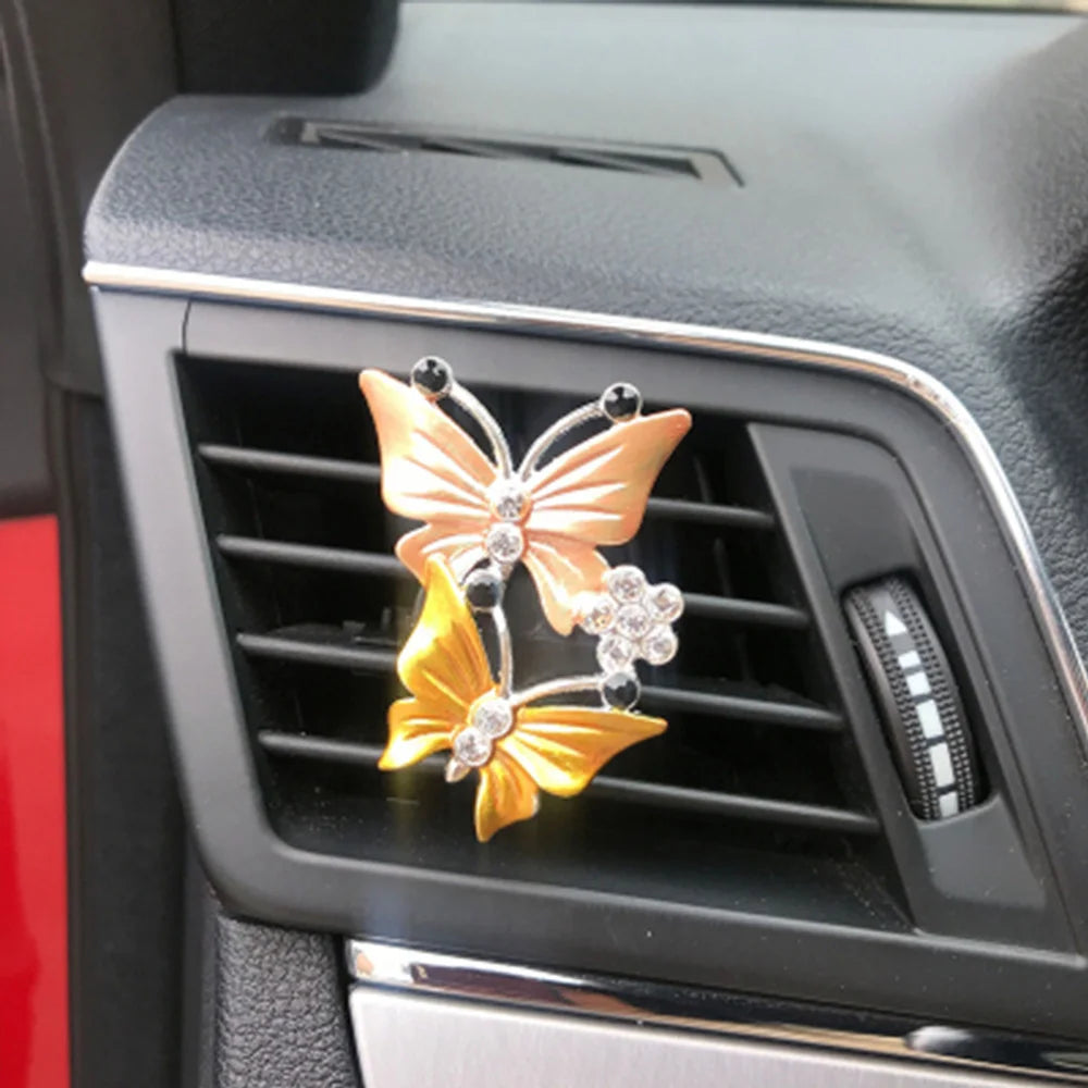 Premium Butterfly Car Air Freshener - Crystal Vent Clip Perfume