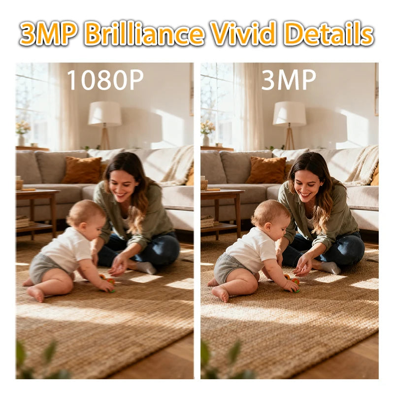Boykeep 3PCS 3MP Pet Camera with Phone App,5G/2.4GHz WiFi Indoor Security Baby Camera,360° Pan & Tilt, 2-Way Audio, Night Vision
