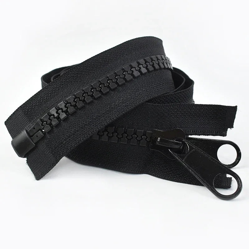 Meetee 1/2/3/4/5Meter 10# Resin Zippers Open-end Tail Double Side Slider for Sewing Jacket Coat Tent Long Zips DIY Accessories