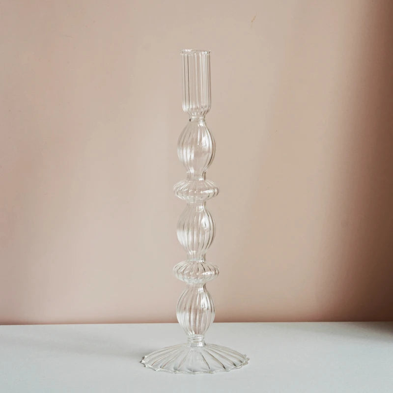 Modern Glass Candleholder Nordic Home Decor Clear Glass Candle Holder Candlelight Home Decoration Ornaments Candel Holder