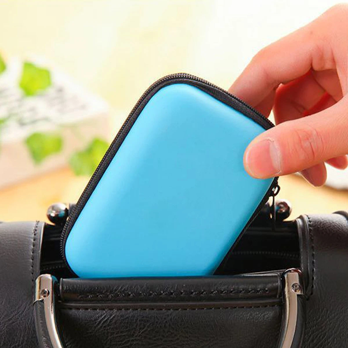 1pc Data Cable Charger Storage Bag, Portable Earphone Storage Box Drop-proof Zipper Bag
