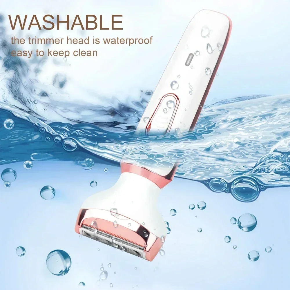 4 In 1 Electric Lady Shaver for Full Body Shaving Lady Hair Removal Epilator Painless Cordless Trimmer Razor Gifts For Women
