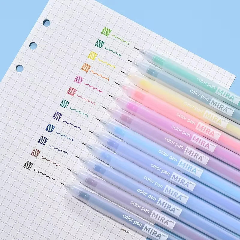 12/24Pcs/set Kawaii Color Gel Pen Refill Set 0.5mm Candy Colors Ballpoint Pens Student Office Writing Pens School Stationery