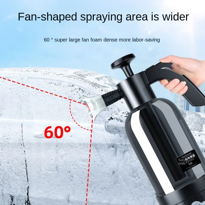 2L Hand Pump Foam Sprayer - Professional Car Wash Kit with 3 Nozzle Types