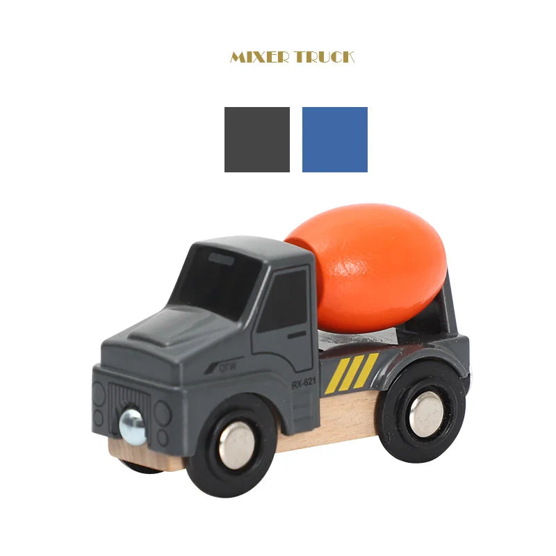 1PC Wooden Magnetic Train Wooden Railway Track Cars Truck Wood Track Accessories Fit for Biro Wooden Tracks Toys For Kids Gifts
