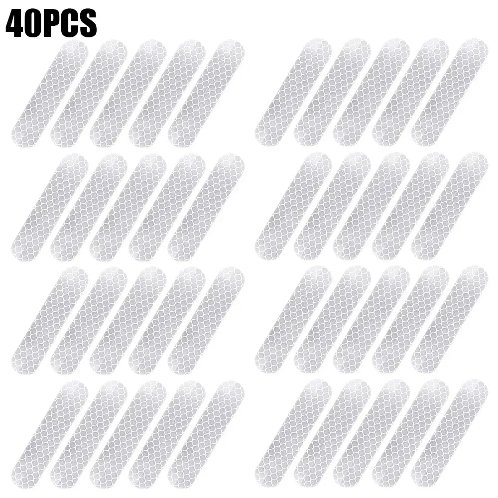 80-10PCS Car Helmet Safety Warning Reflective Sticker High Visibility Waterproof Tapes Auto Accessories for Night Walking Riding