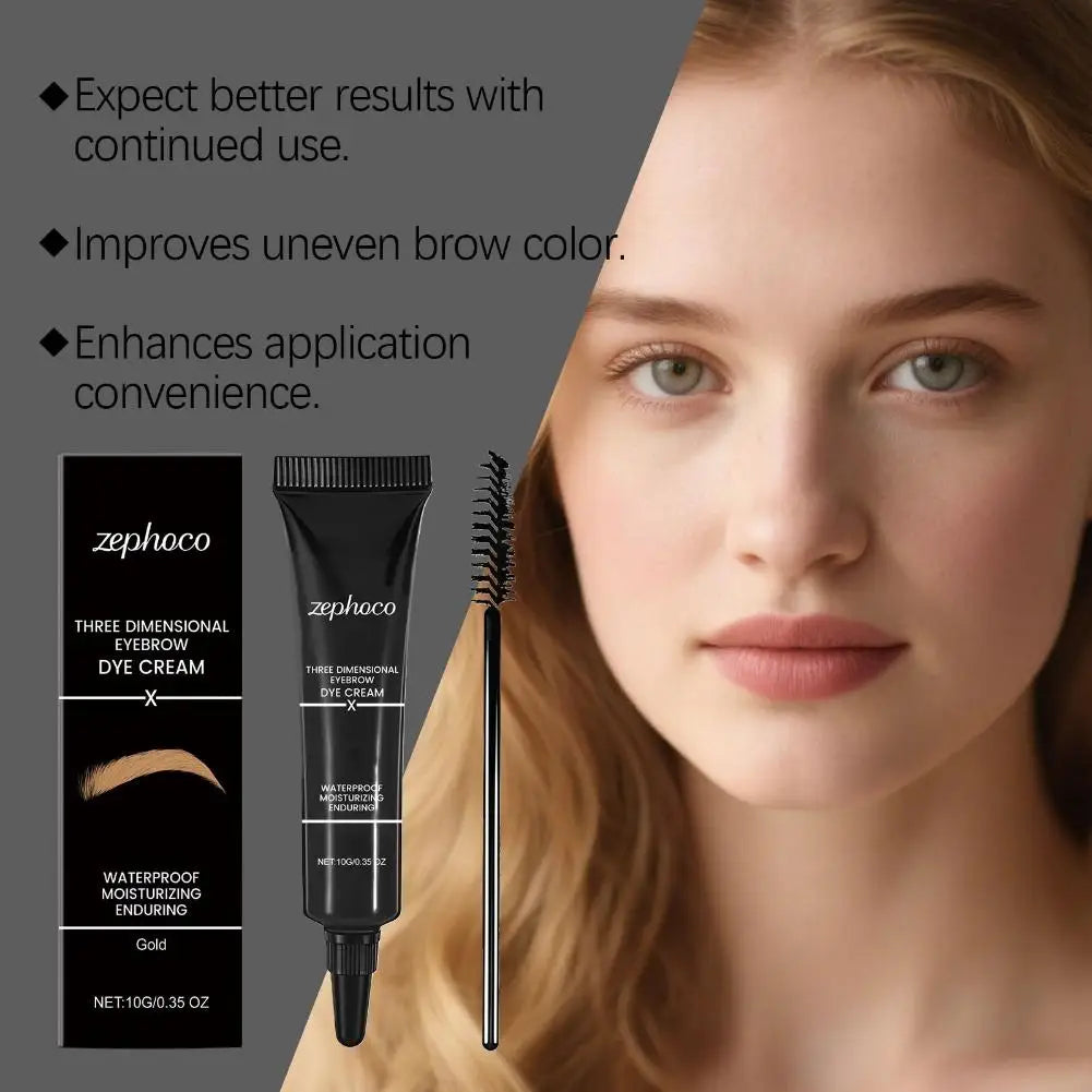 10g 3D Eyebrow Dyeing Cream Lasting Natural  Shape Smooth Waterproof Multi-functional Black Brown Gold Modification Eyebrow Blam