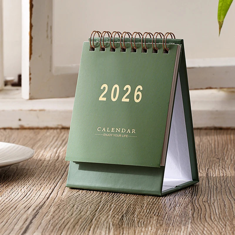 2026 Simple Calendar Small Desk Calendar Creative Coil Calendar Planner Desktop Decoration Office Stationery