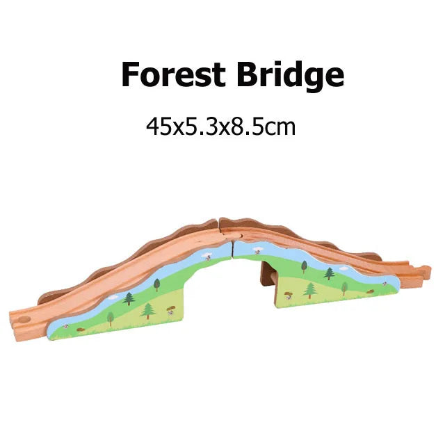 Kids Railway Toys Wooden Train Track All Kinds of Bridge Track Accessories fit for Biro Wood Tracks Toys for Children Gift