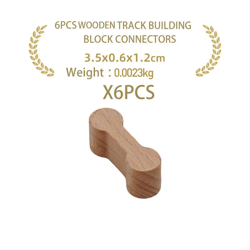NEW Wooden Track Connector Set Building Block Connection Adapters Train Track Railway Rail Toy DIY For Kids Birthday Xmas Gifts