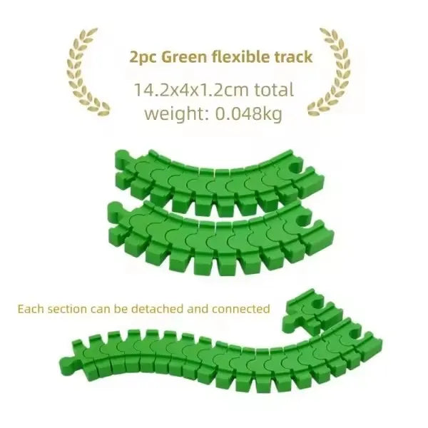 Wooden Train Track Accessories Plastic Flexible Tracks Turntable Slope Bridge fit for Brand Wood Tracks Railway Toys for Kids