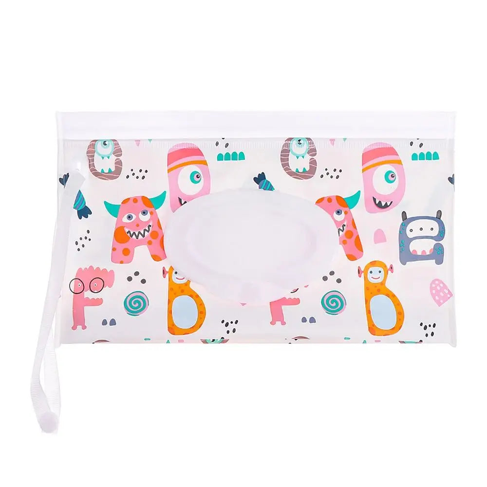 Hot Refillable EVA Wet Wipes Bag Cosmetic Pouch Tissue Box Wipes Holder Flip Cover Snap-Strap Carrying Case Stroller Accessories