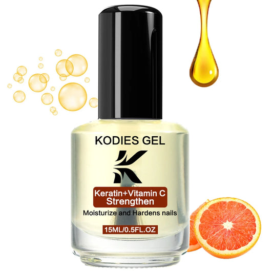 KODIES GEL Keratin Vitamin C Cuticle Oil Nail Strengthener 15ML Moisturize and Harden Nails Growth Moisturizing Oil Serum Care