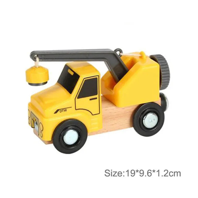 Wooden Magnetic Trolley Wood Track Accessories Car Train Track Scene Airplane Truck Wooden Tracks Educational Toys Children Gift