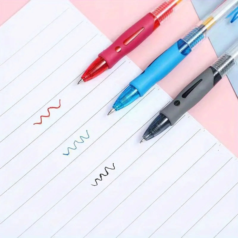 0.5mm Retractable Gel Pens Refill Set Black Red Blue Ink Ballpoint for Business Signature Writing Office Accessories School
