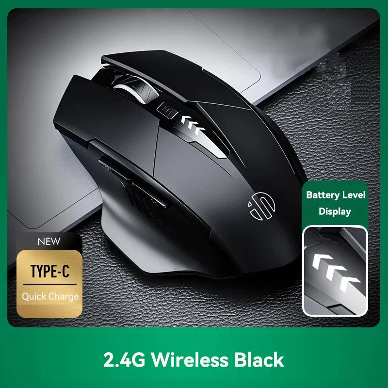 Inphic Rechargeable Wireless Mouse Ergonomic Bluetooth 5.0 2.4G Mice Office Mute Mouse For MacBook Tablet Laptops Computer PC