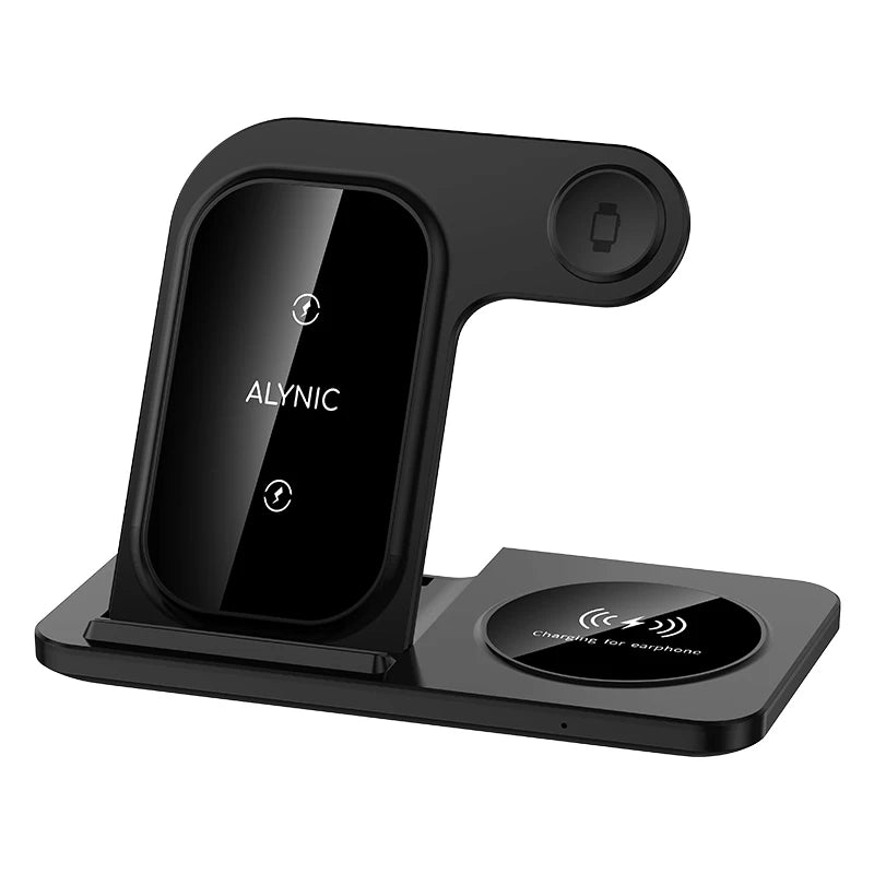 Premium 3-in-1 Wireless Charging Station - Fast Charger for iPhone, Watch & AirPods