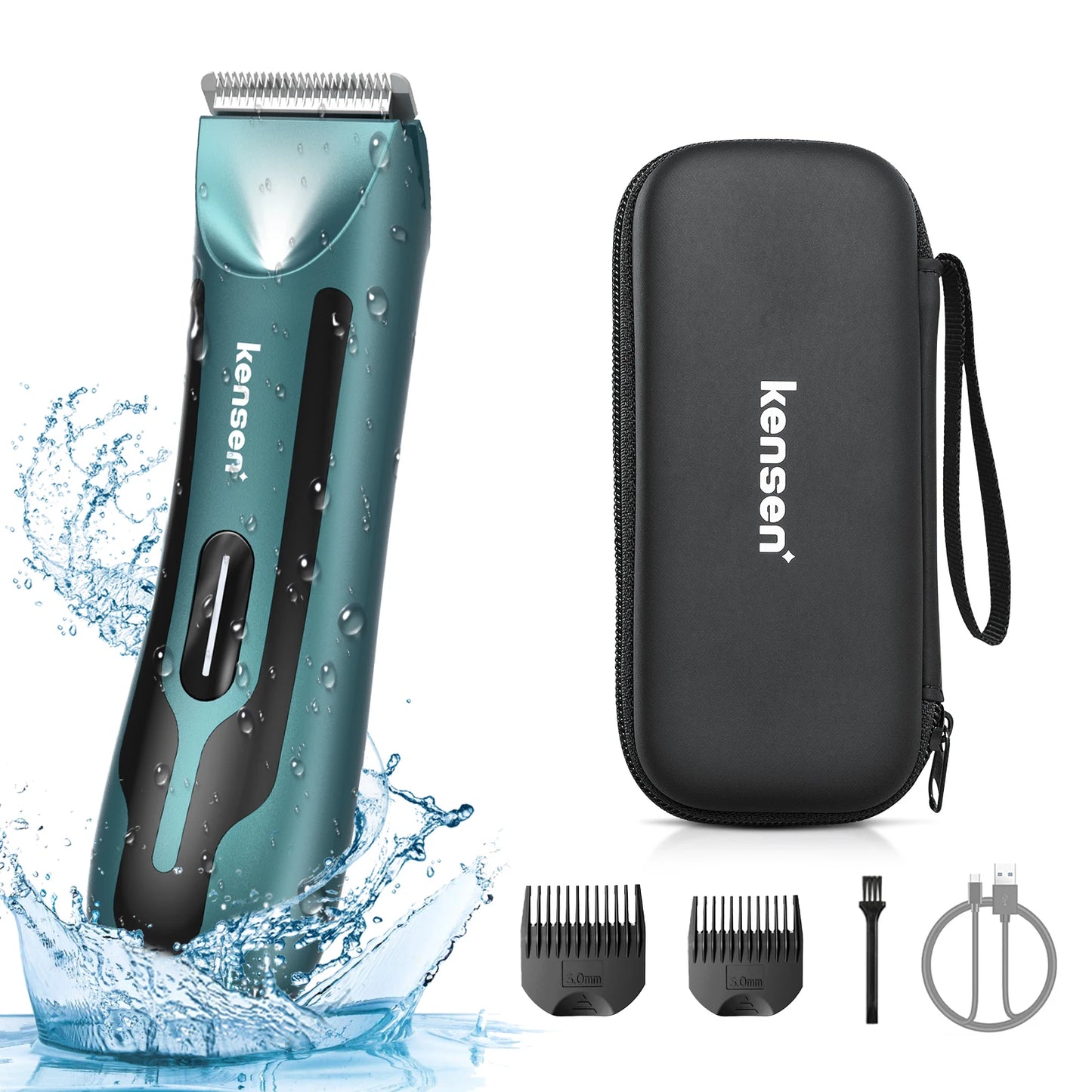 Kensen S10 Electric Body Hair Trimmer for Men Body Groomer Bikini Waterproof Hair Shaver Replaceable Ceramic Blade Head Clipper