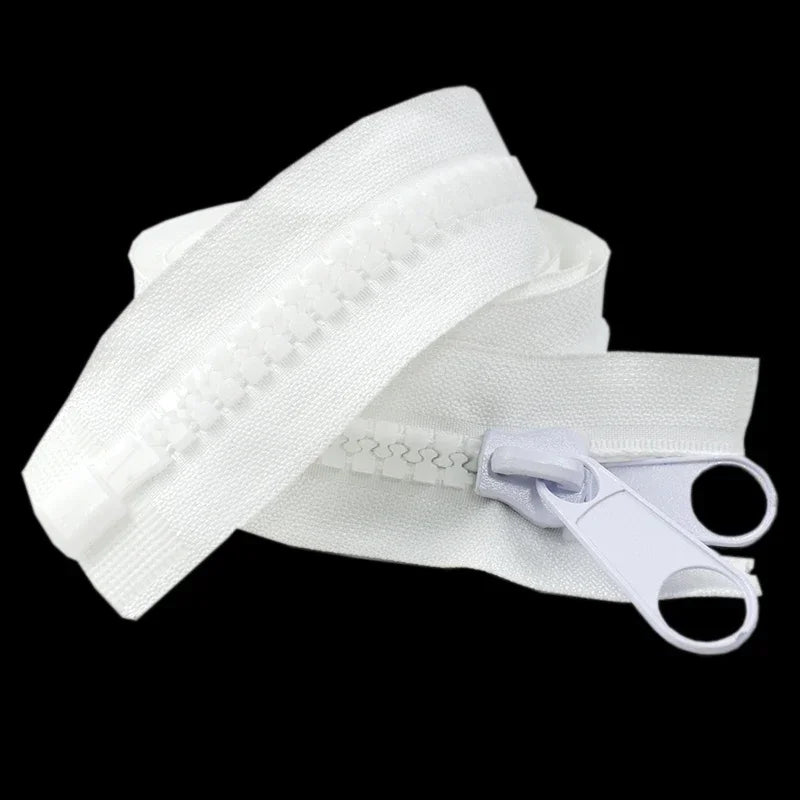 Meetee 1/2/3/4/5Meter 10# Resin Zippers Open-end Tail Double Side Slider for Sewing Jacket Coat Tent Long Zips DIY Accessories