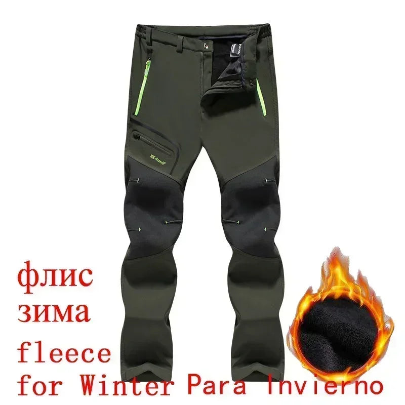 Hiking Pants Men Winter Fleece Lined Pants Mens Tactical Fishing Climbing Trekking Work Pant for Men Clothes Hunting Pants Mens