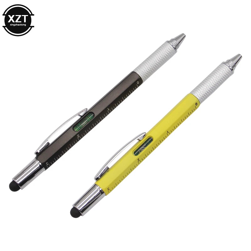 7 in1 Multifunction Screwdriver Ballpoint Pen with Modern Handheld Tool Measure Technical Ruler Touch Screen Stylus Spirit Level